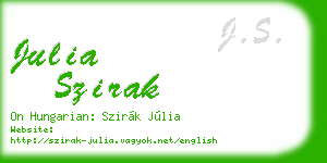 julia szirak business card